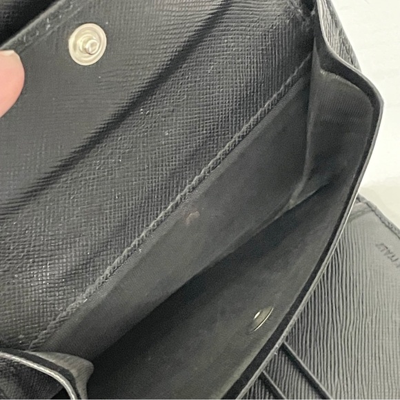 Prada black nylon triangle logo medium trifold wallet - Picture 8 of 11